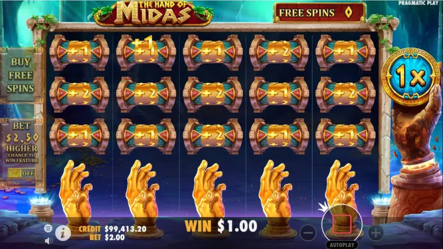 The Hand of Midas Free spins